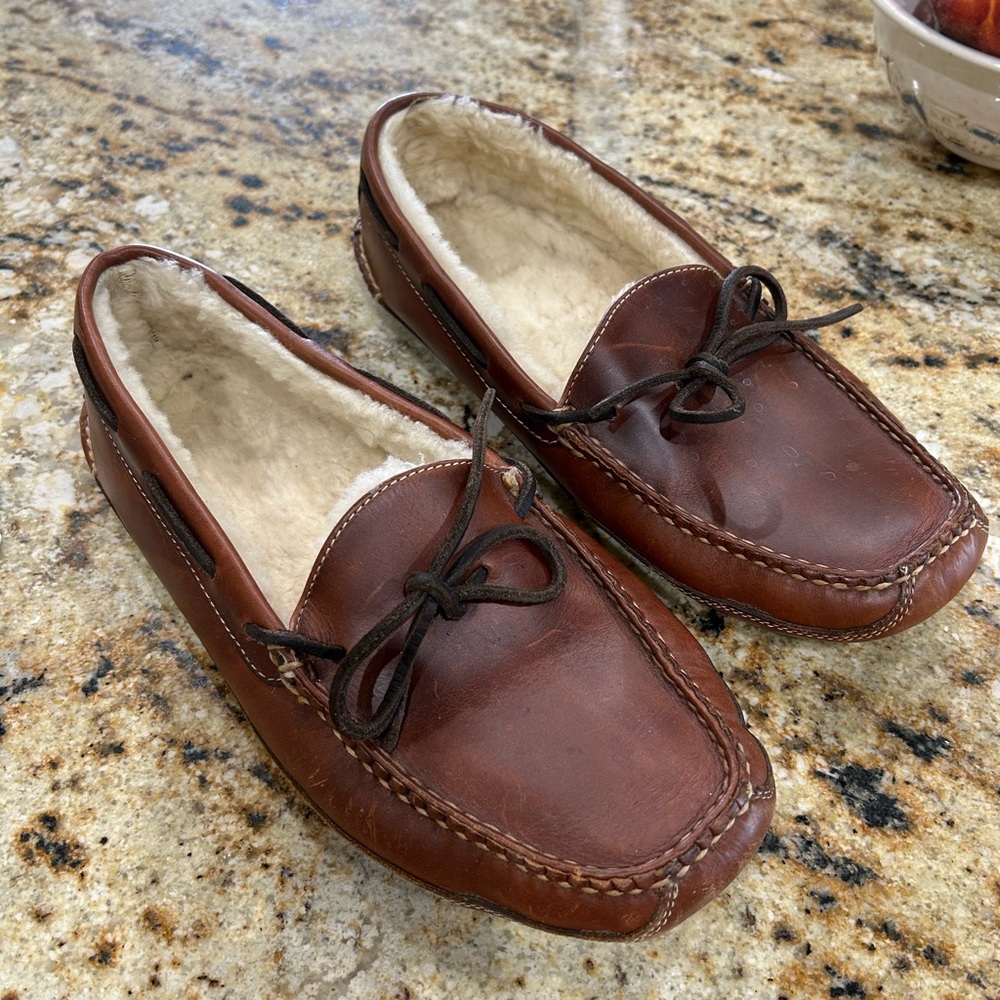 L.L. Bean Brown Leather Loafers with Cozy Lining - Picture 2 of 3